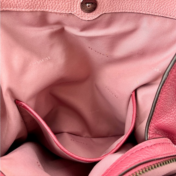 Coach Dark Pink Edie Shoulder Bag w/ Light Pink Interior - Picture 14 of 16